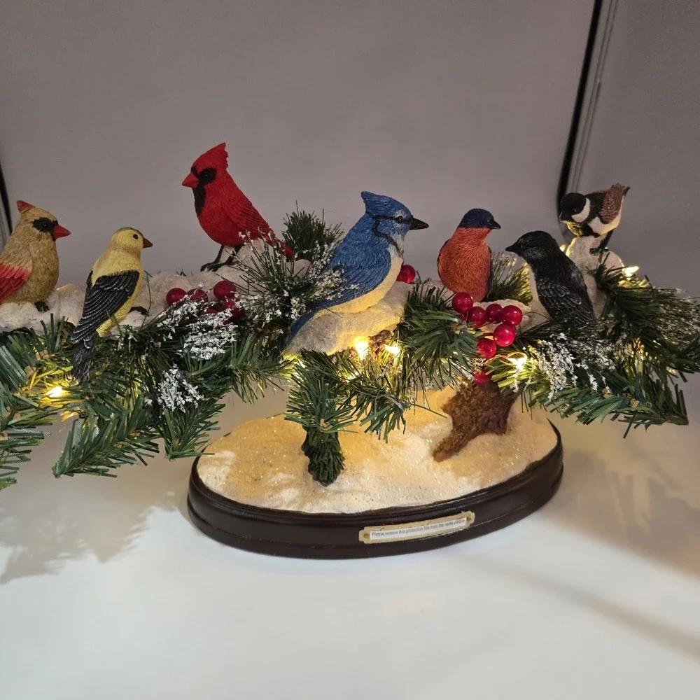 Nature's Harmony Lighted Bird Sculpture Bradford Exchange‎ Songbird Masterpiece